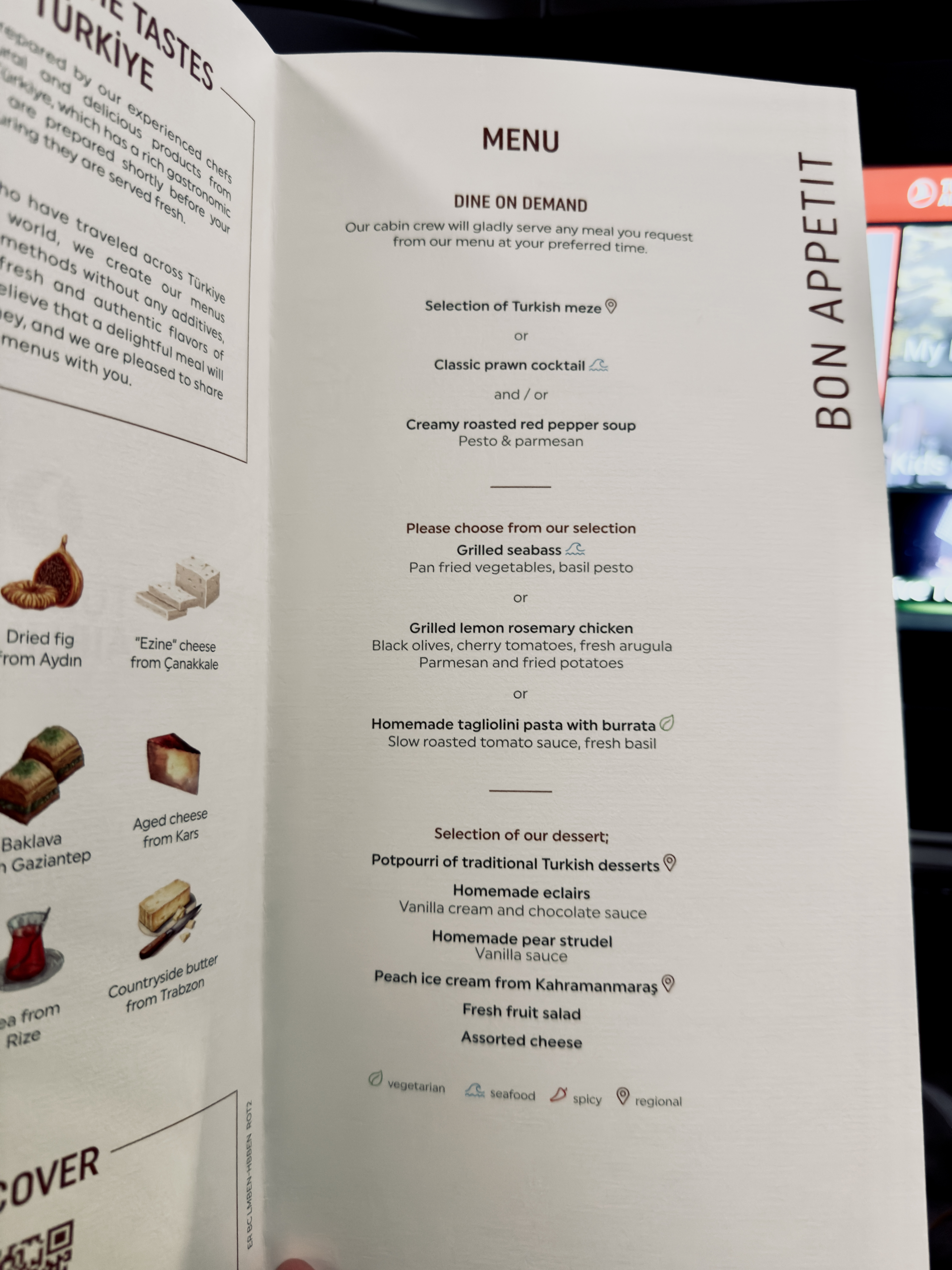 Turkish Airlines business class menu Turkish Airlines business class menu