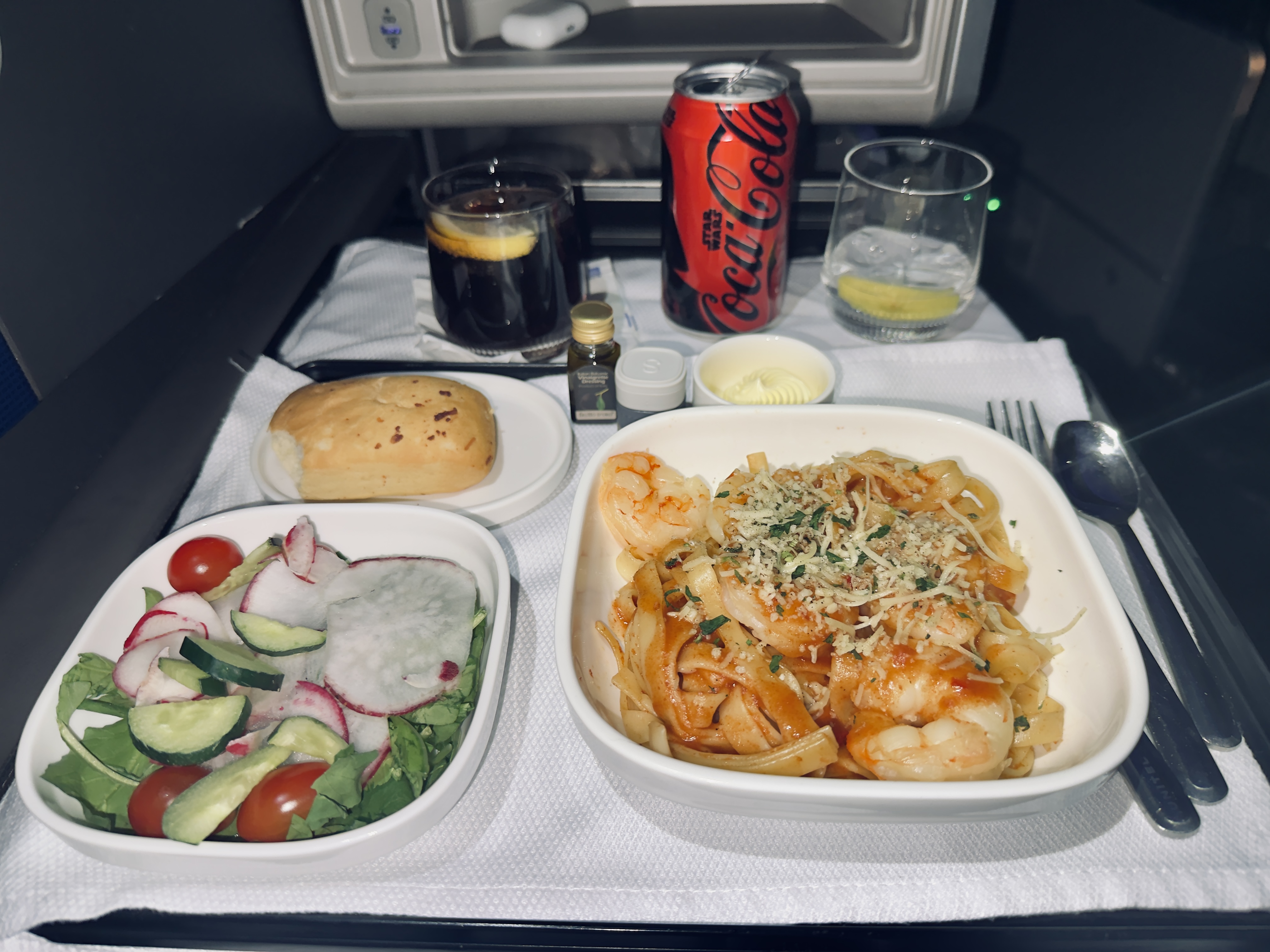 United Polaris business class meal United Polaris business class meal