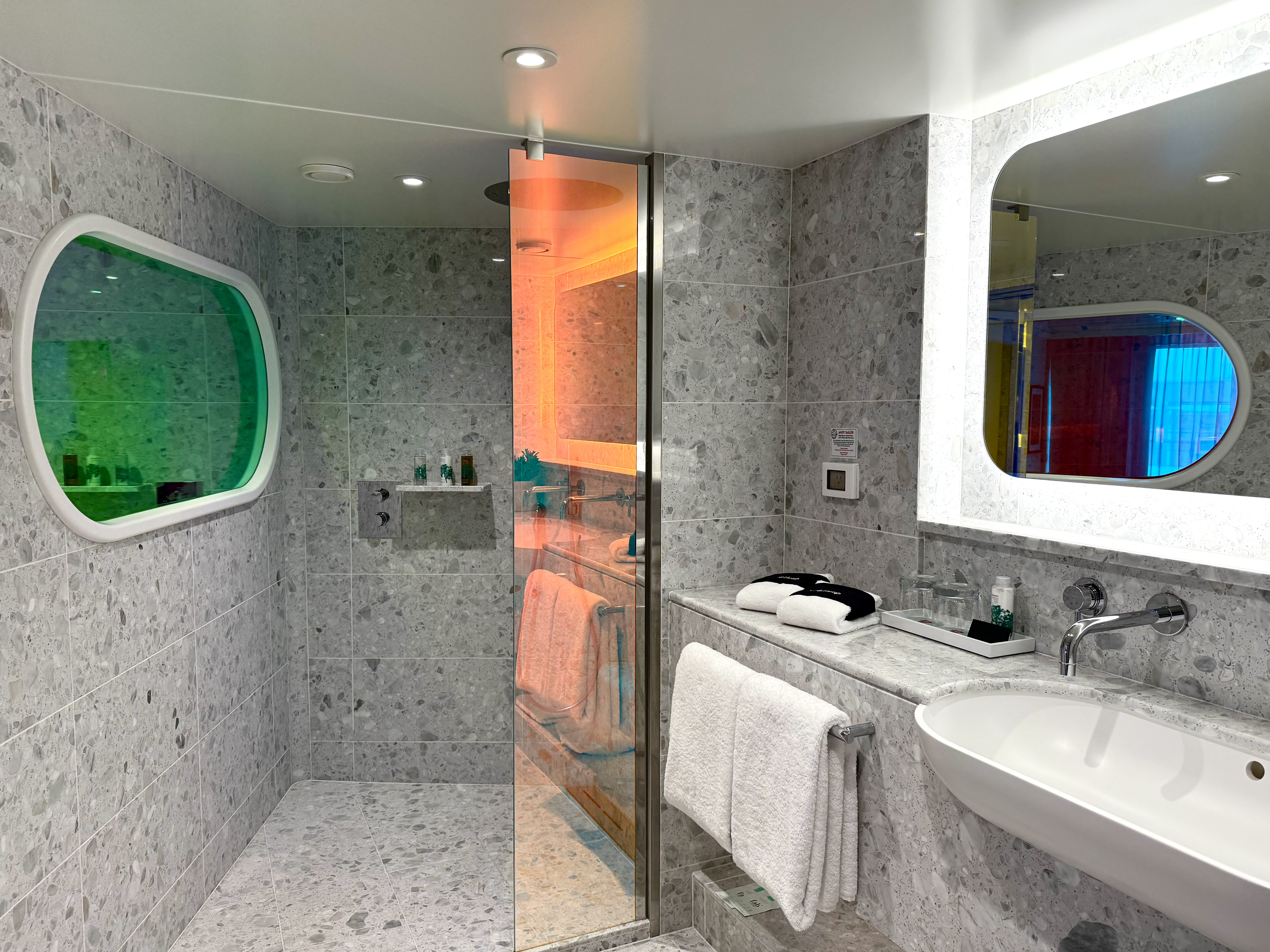 Virgin Voyages Brilliant Lady Massive Suite shower Virgin Voyages Brilliant Lady Massive Suite shower