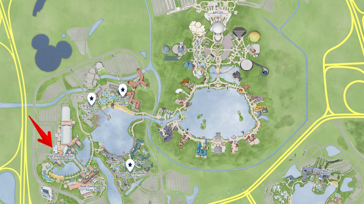 WDW Dolphin map Walt Disney World Dolphin map