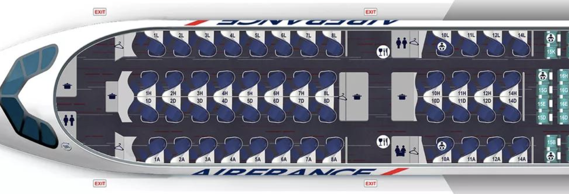 Air France Airbus A350 seat map Air France Airbus A350 seat map