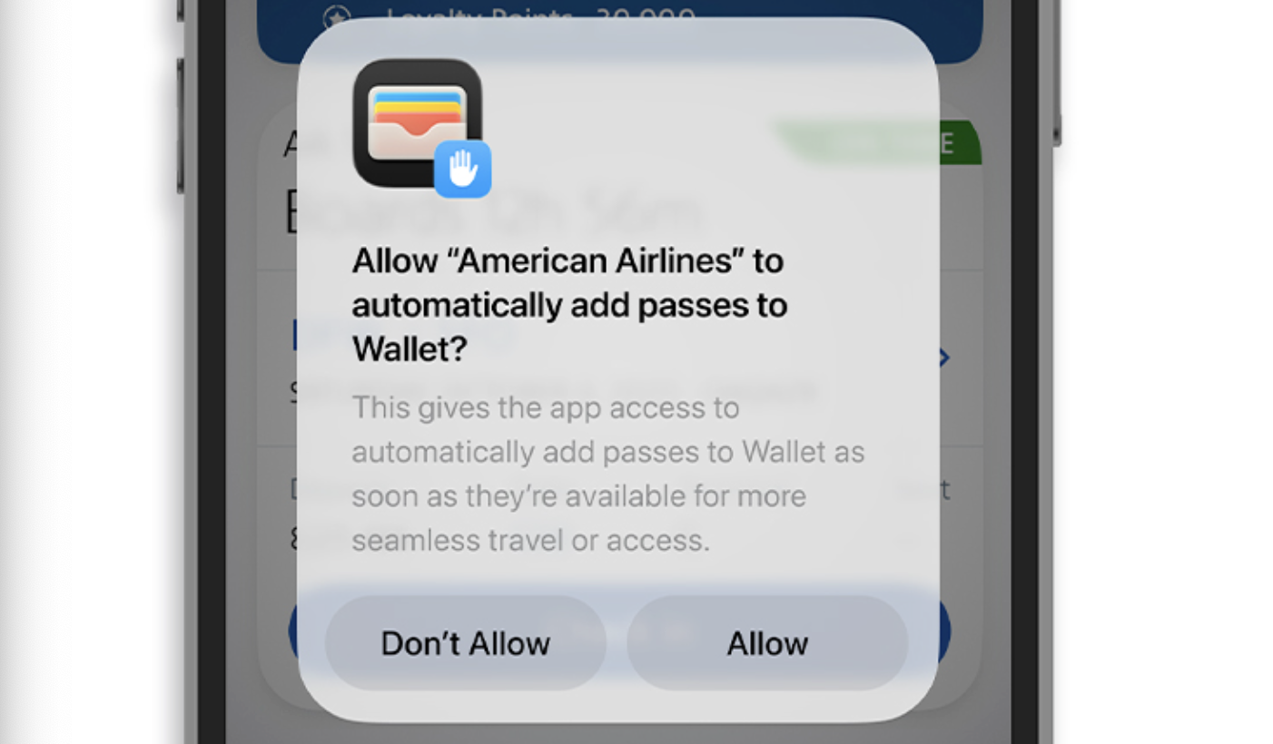 American Airlines automatic boarding pass