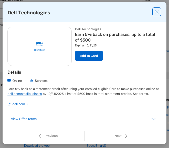 Amex Offer Dell October 2025 Amex Offer Dell October 2025
