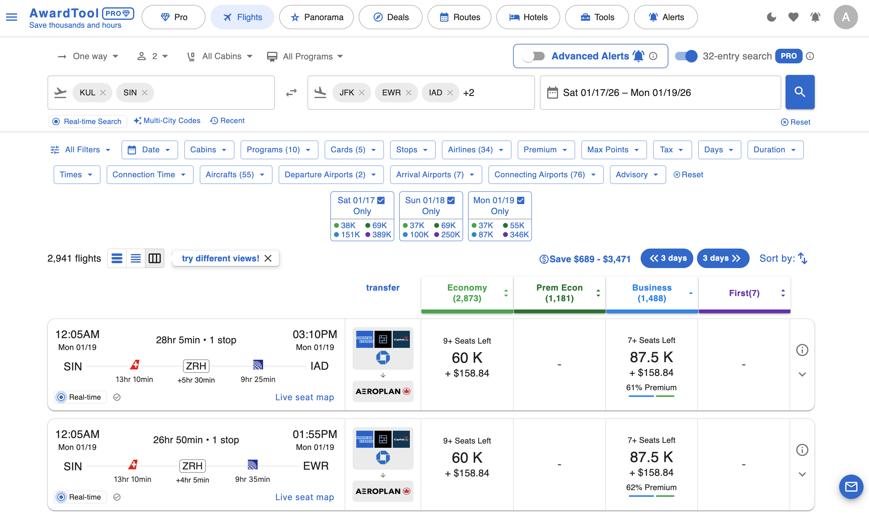 Award Tool Search Results