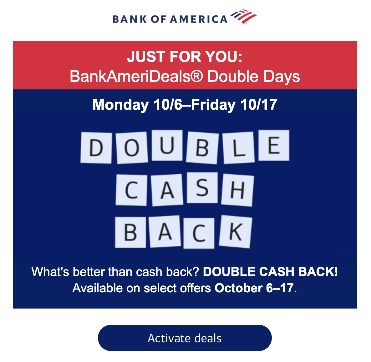 Bank of America Double Days October 2025 Bank of America Double Days October 2025