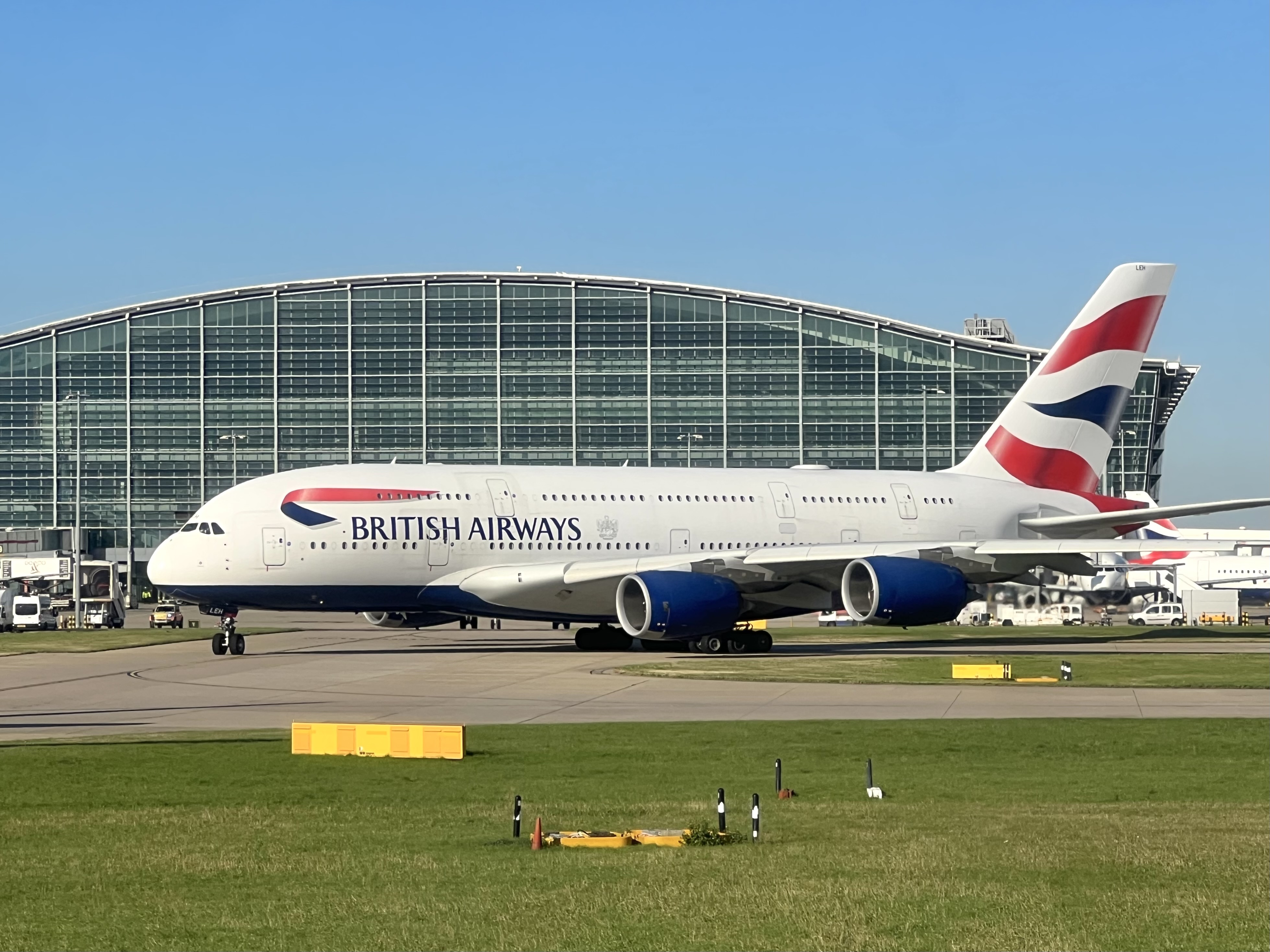 British Airways Airbus A380 at London Heathrow LHR British Airways Airbus A380 at London Heathrow LHR