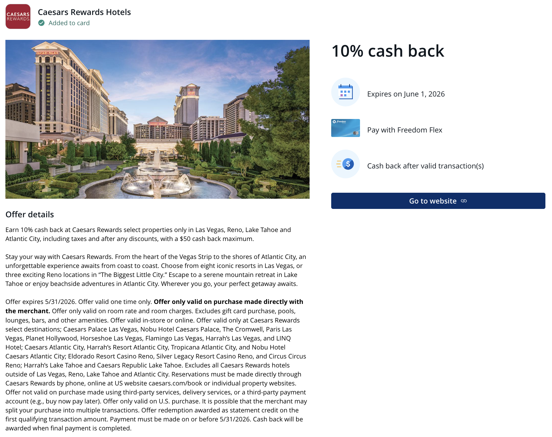 Chase Offer Caesars March 2026