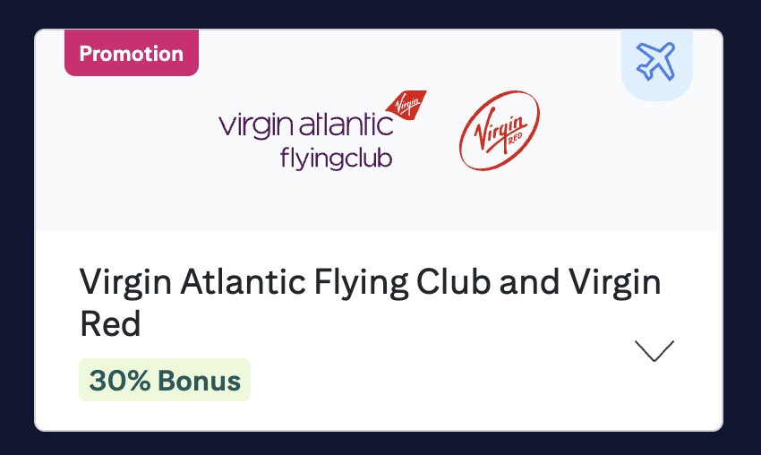 Citi to Virgin Atlantic 30 transfer bonus Citi to Virgin Atlantic 30 transfer bonus