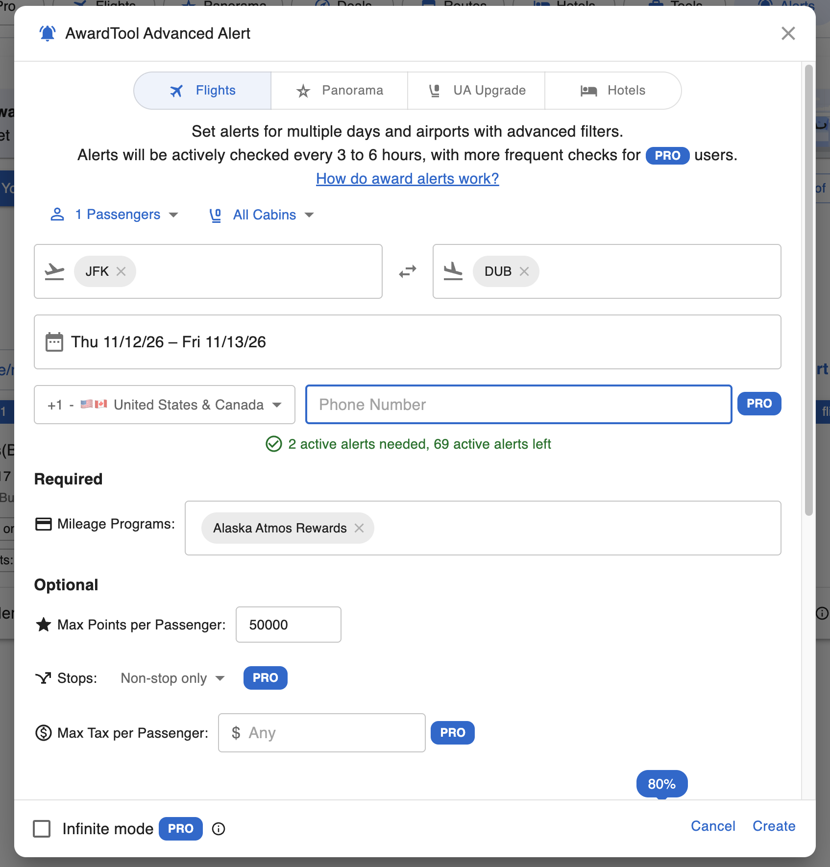 Creating An Alert in Award Tool