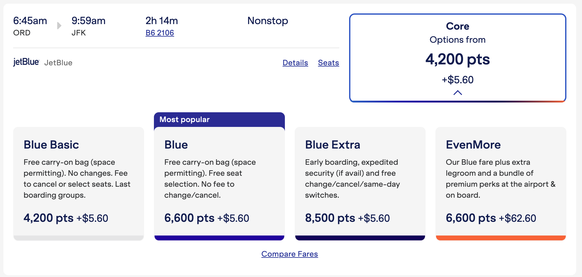 JetBlue Award Flight from Chicago to New York JetBlue Award Flight from Chicago to New York