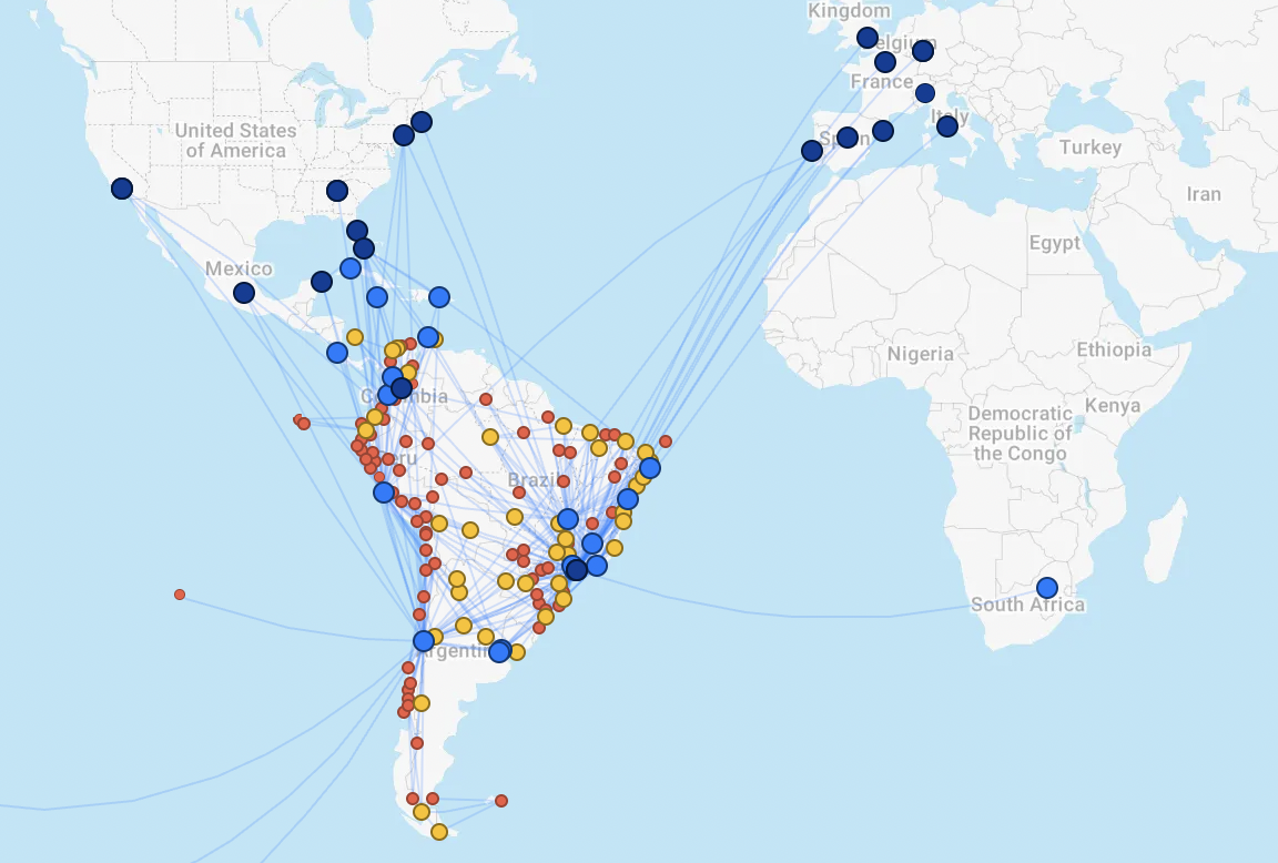 LATAM route map LATAM route map