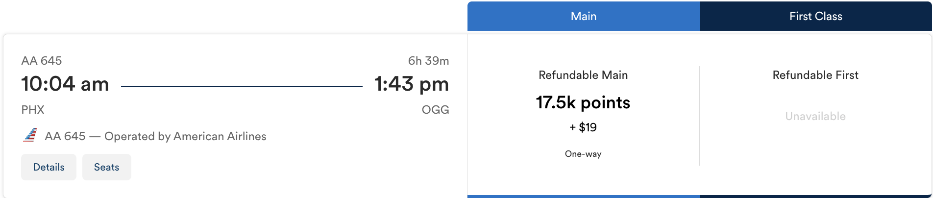 PHX OGG AA PHX OGG AA