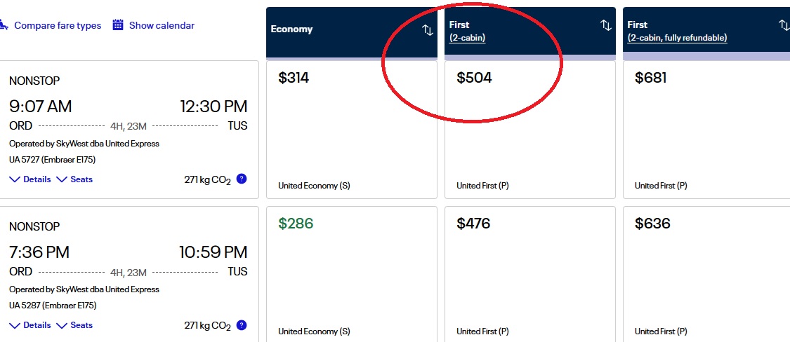 United Flight Purchase Example