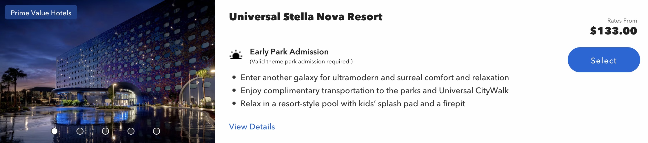 Universal Stella Nova price Universal Stella Nova price