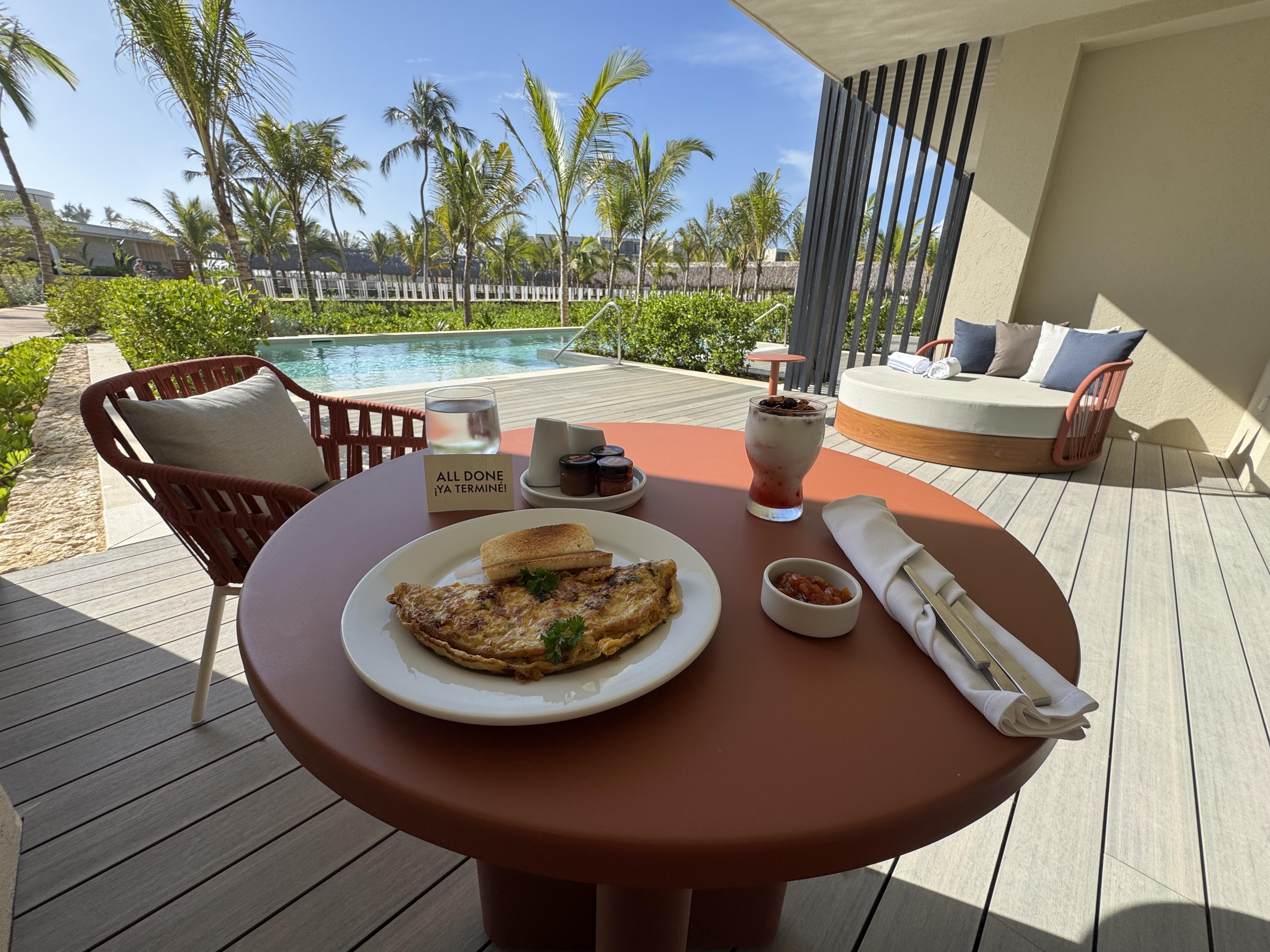 W Punta Cana breakfast on the patio W Punta Cana breakfast on the patio