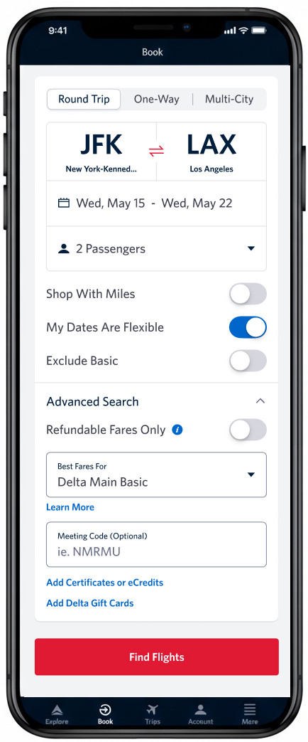 advanced screen frame delta app advanced search app