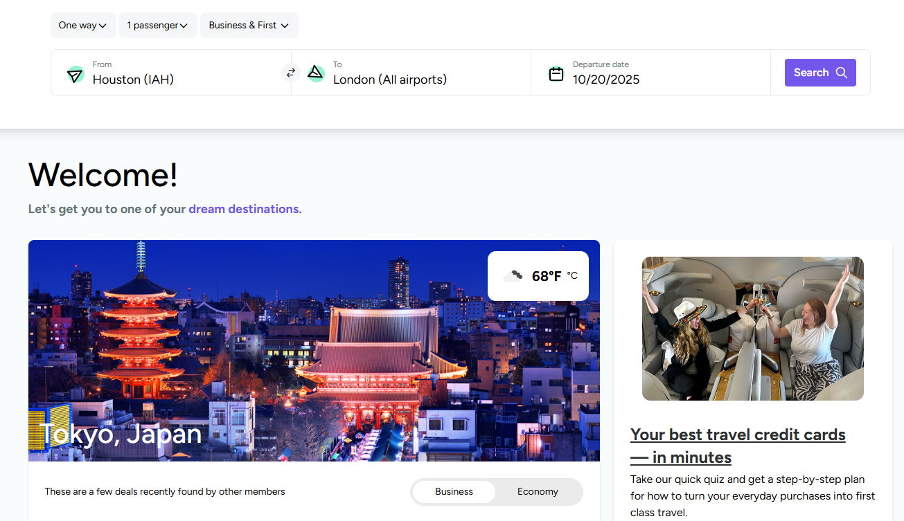 point.me homepage