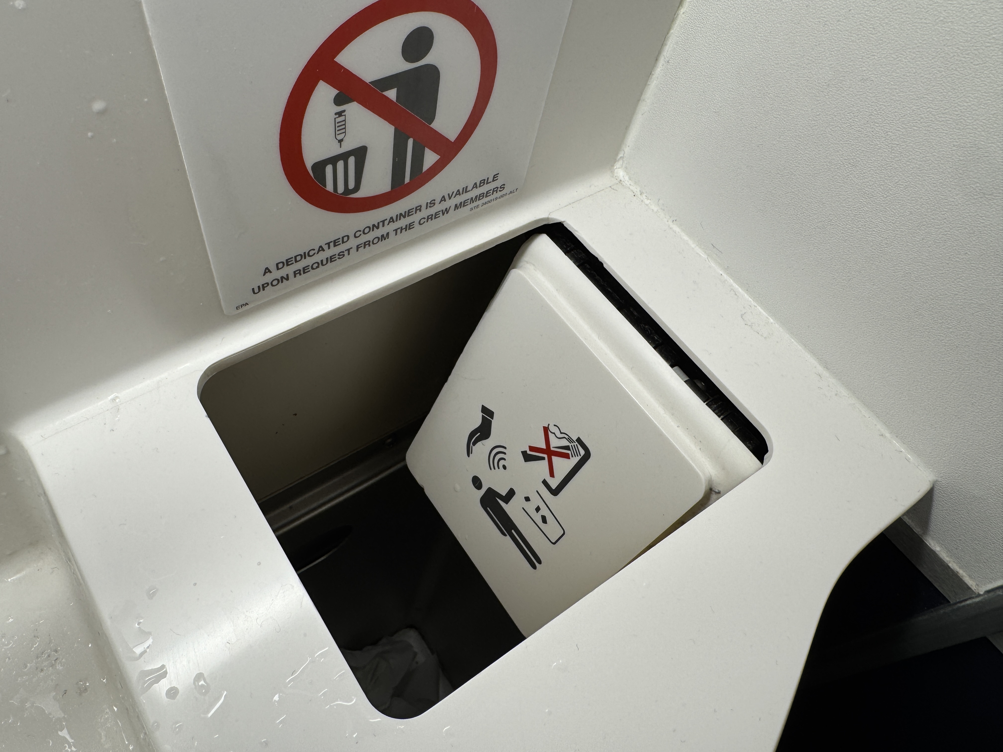 Air France A350 900 IAH CDG economy lavatory automated trash
