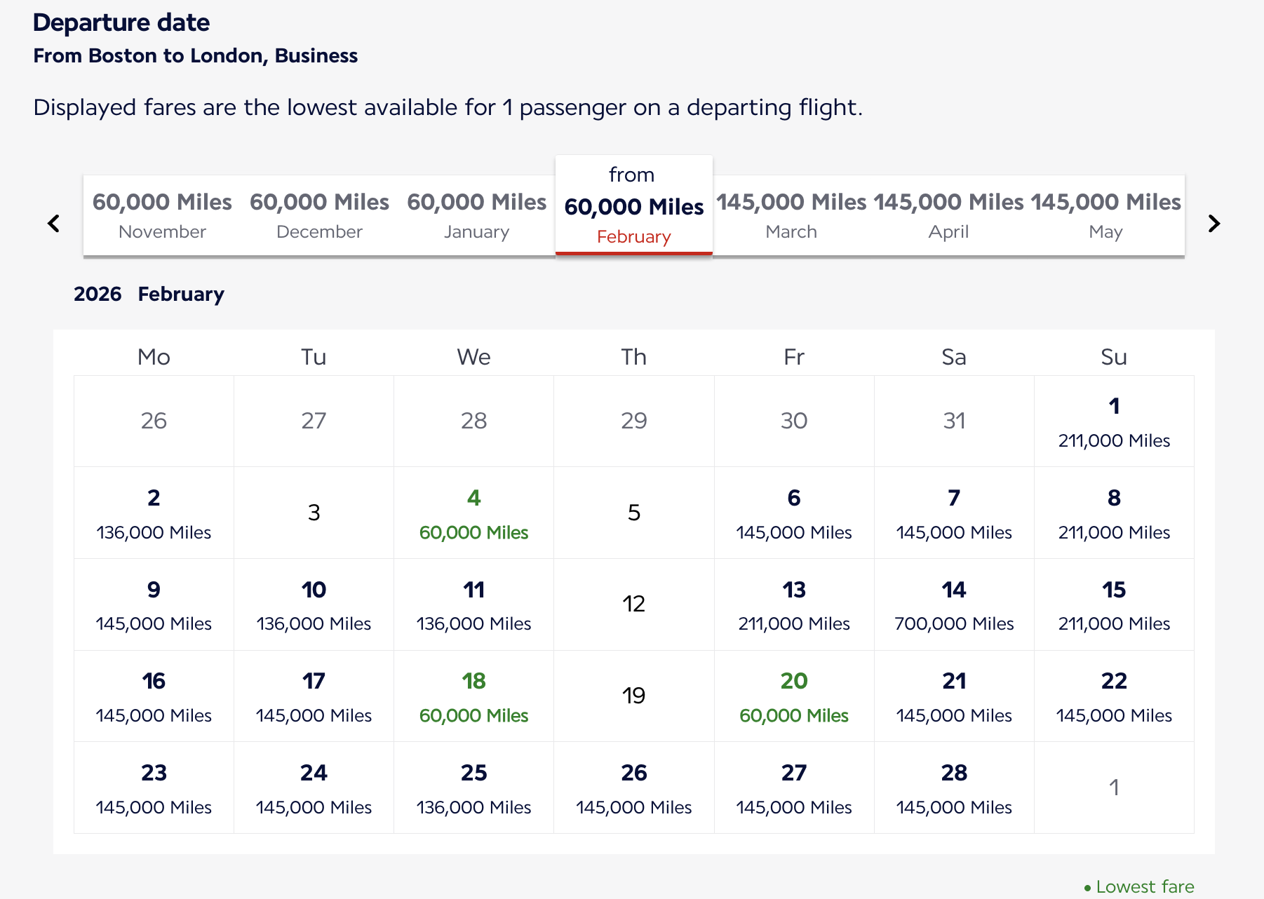 Air France Updated Award Calendar Air France Updated Award Calendar