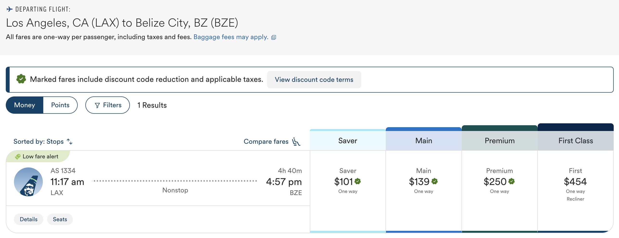 Alaska Black Friday LAX BZE fare Alaska Black Friday LAX BZE fare