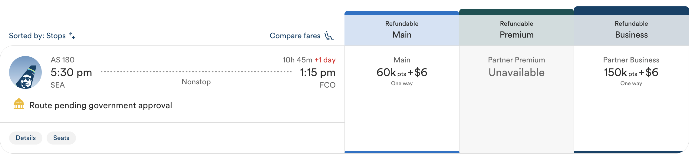 Alaska points booking to Rome Alaska points booking to Rome