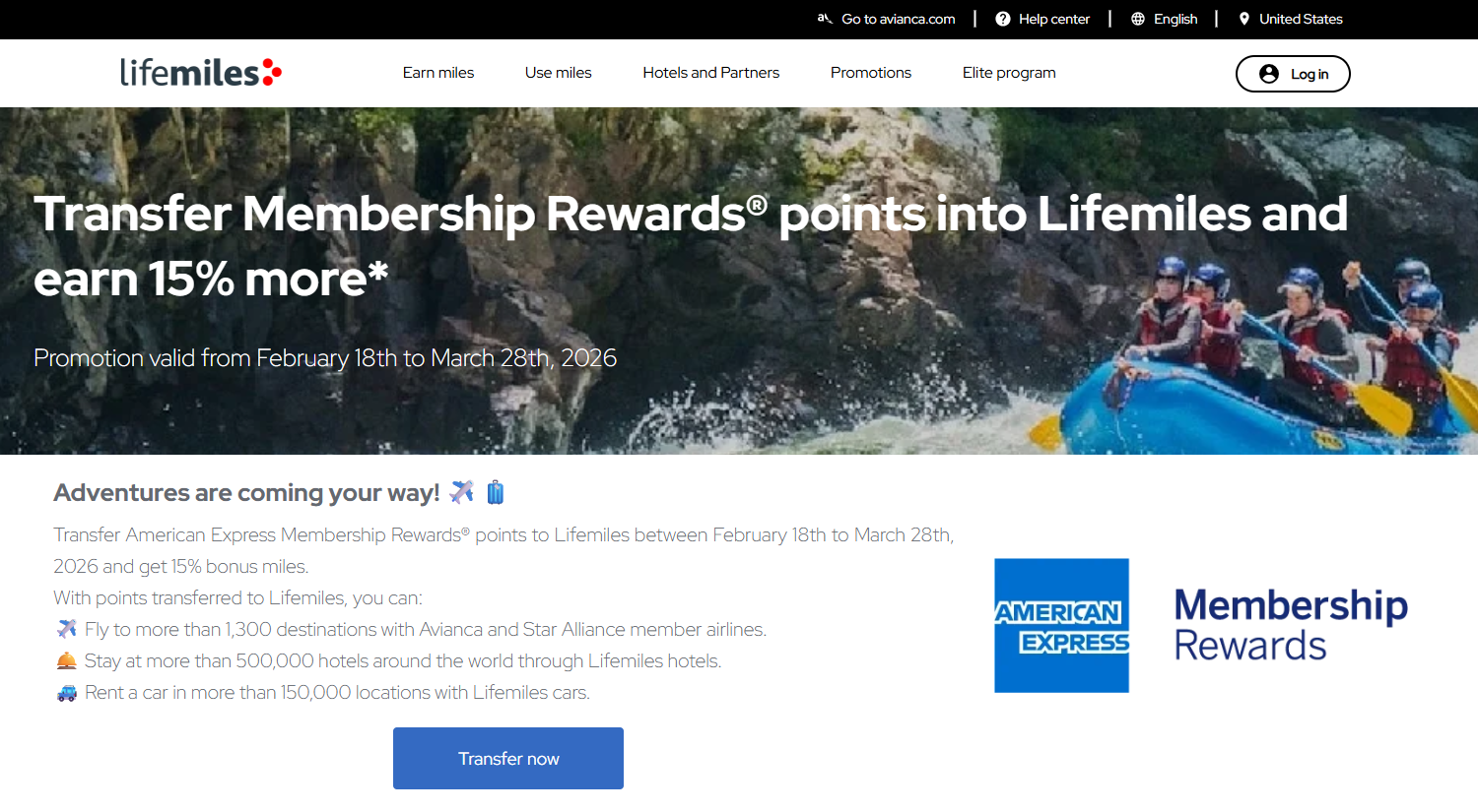 Avianca Amex transfer bonus 021926 Avianca Amex transfer bonus 021926