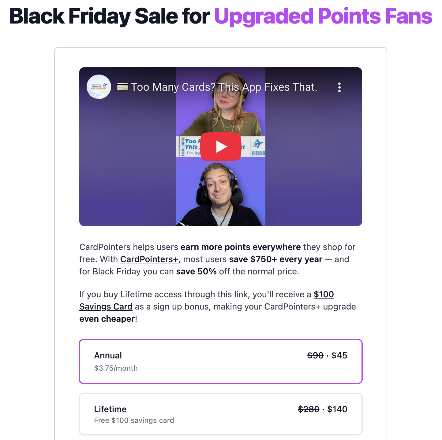 CardPointers Black Friday Sale CardPointers Black Friday Sale