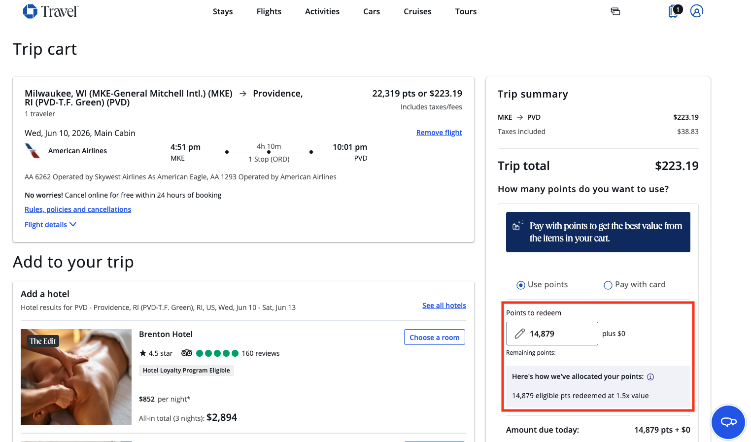 Chase Travel Showing 1.5 Cent Per Point Redemption Rate Chase Travel Showing 1.5 Cent Per Point Redemption Rate