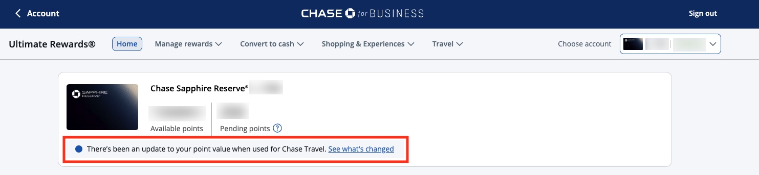 Screenshot Chase Ultimate Rewards home page