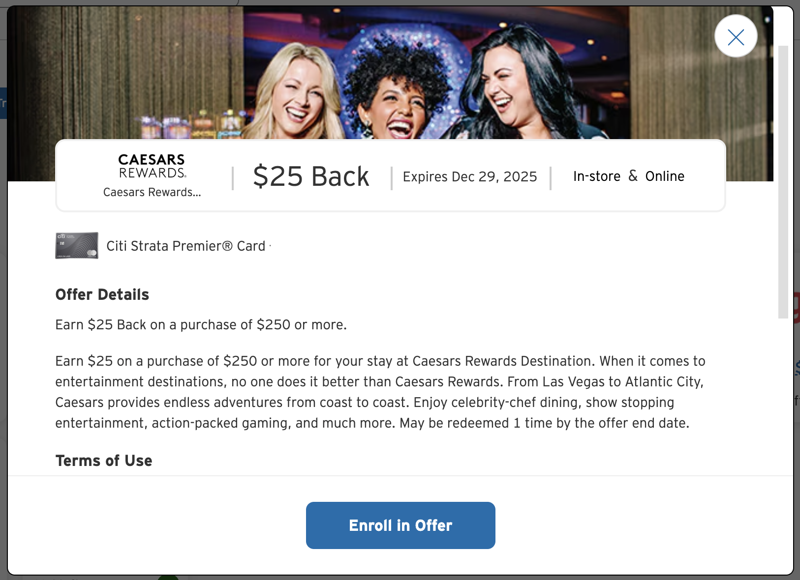 Citi Merchant Offer Caesars November 2025