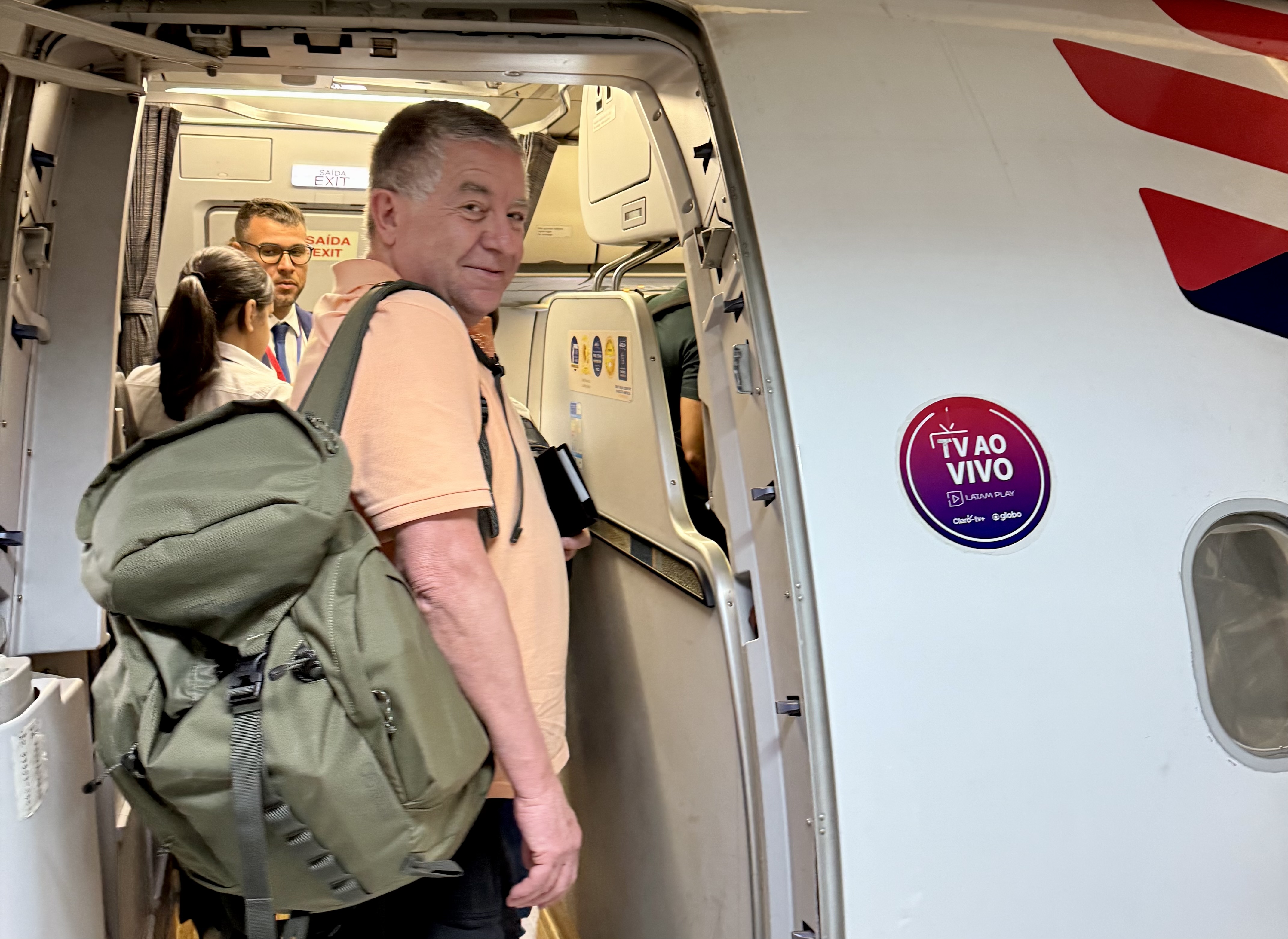 Dad boarding a LATAM flight