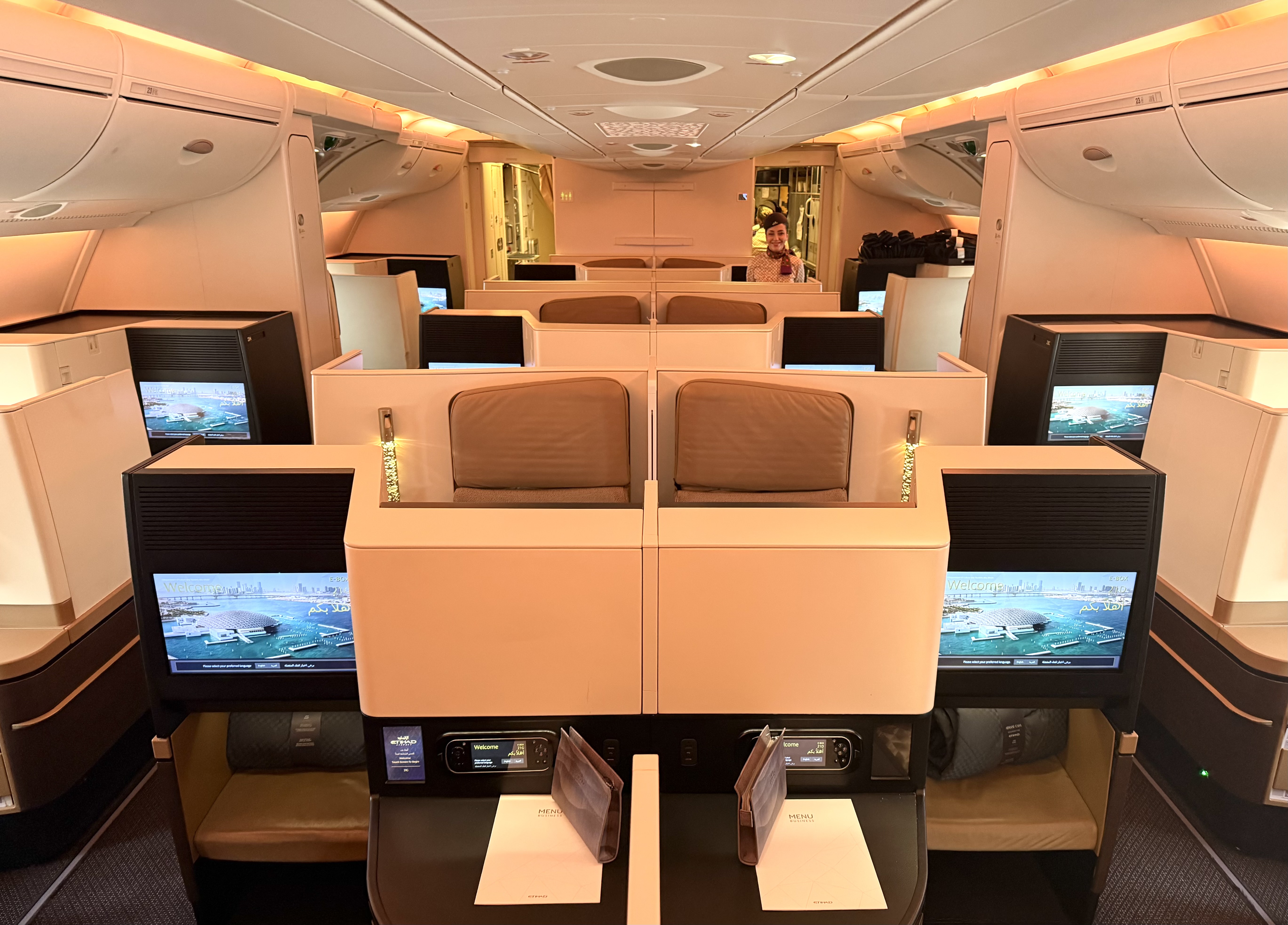 Etihad A380 Business Class cabin middle seats Etihad A380 Business Class cabin middle seats