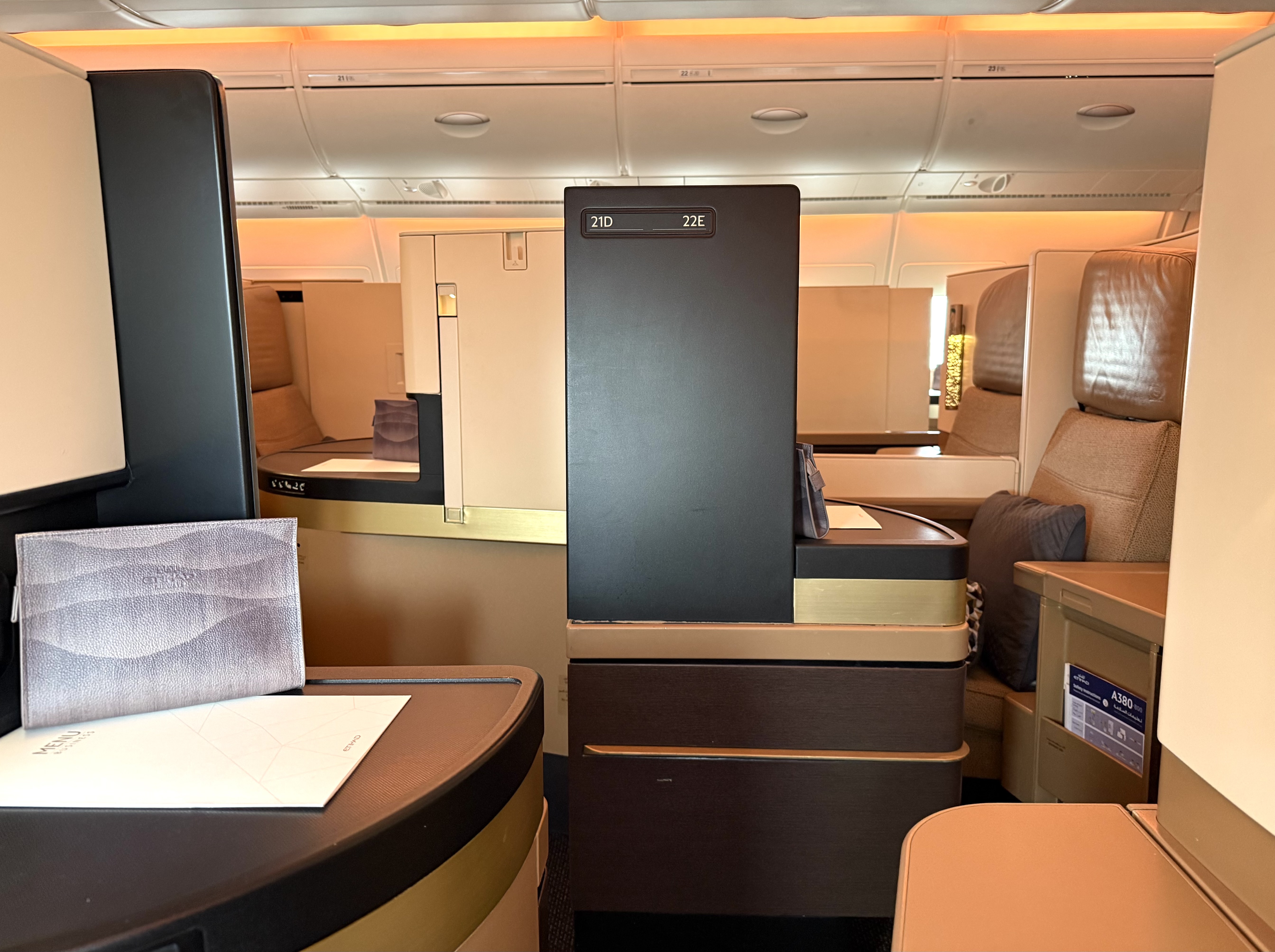 Etihad A380 Business Class privacy Etihad A380 Business Class privacy