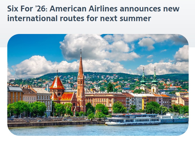 Inaugural Flights Announcement American Airlines
