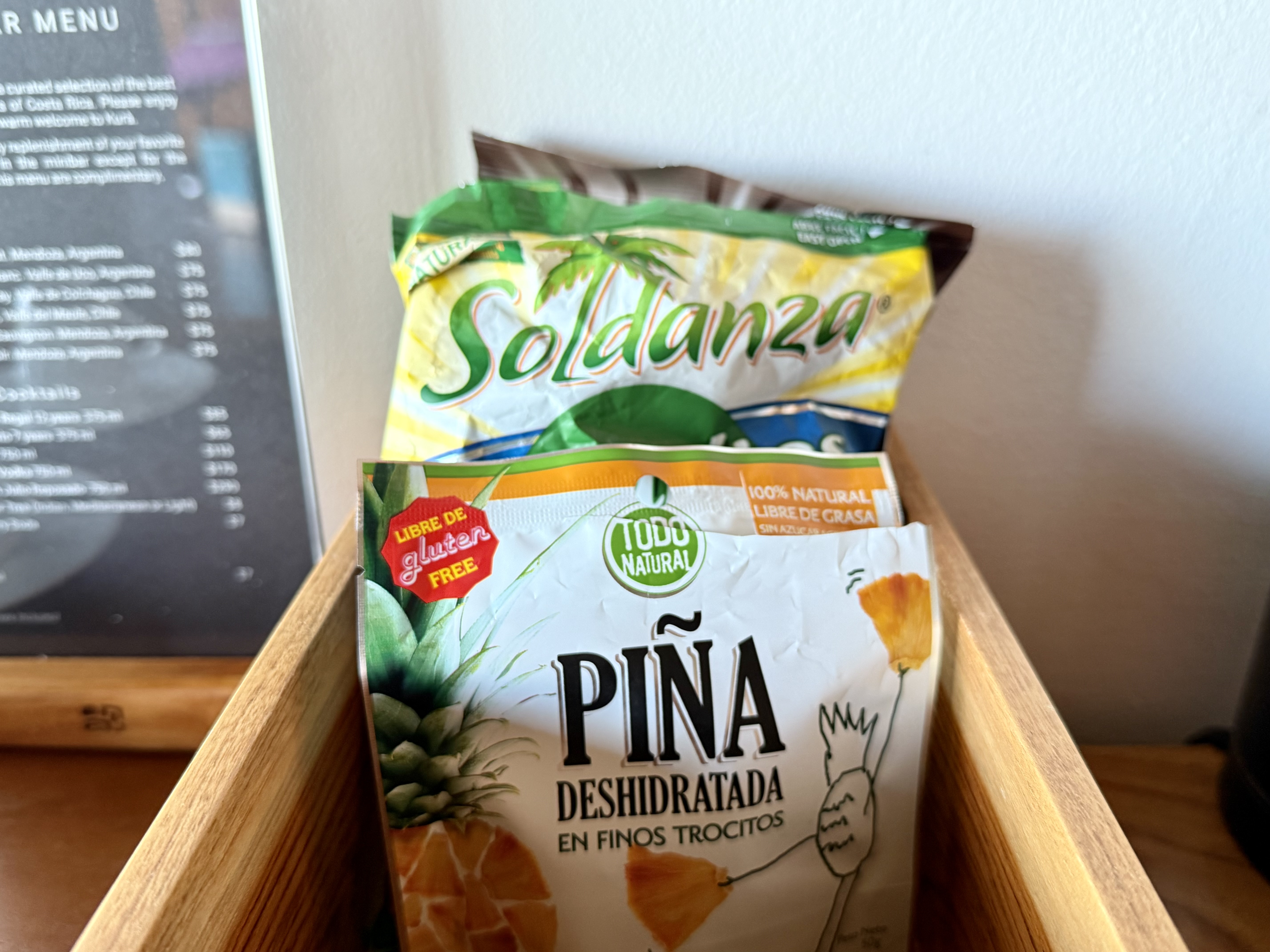 Kura Boutique Costa Rica suite complimentary snacks