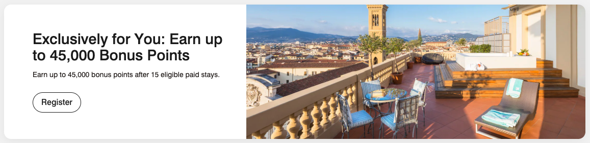 Marriott Bonvoy targeted promotion 45k points Marriott Bonvoy targeted promotion 45k points