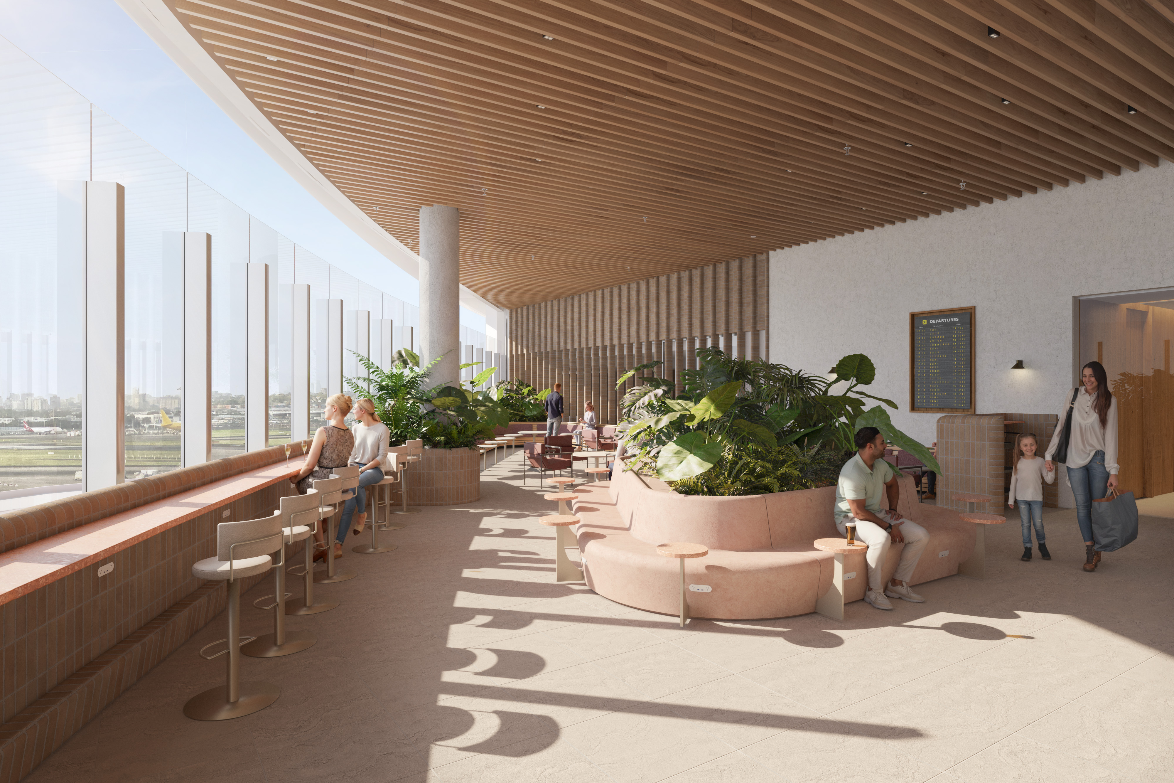 New Sydney Qantas Lounge with Sky Terrace New Sydney Qantas Lounge with Sky Terrace