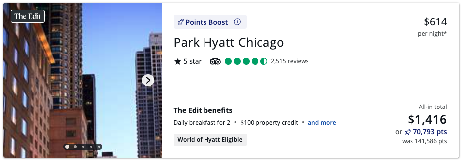 Park Hyatt Chicago Points Boost Rates Park Hyatt Chicago Points Boost Rates