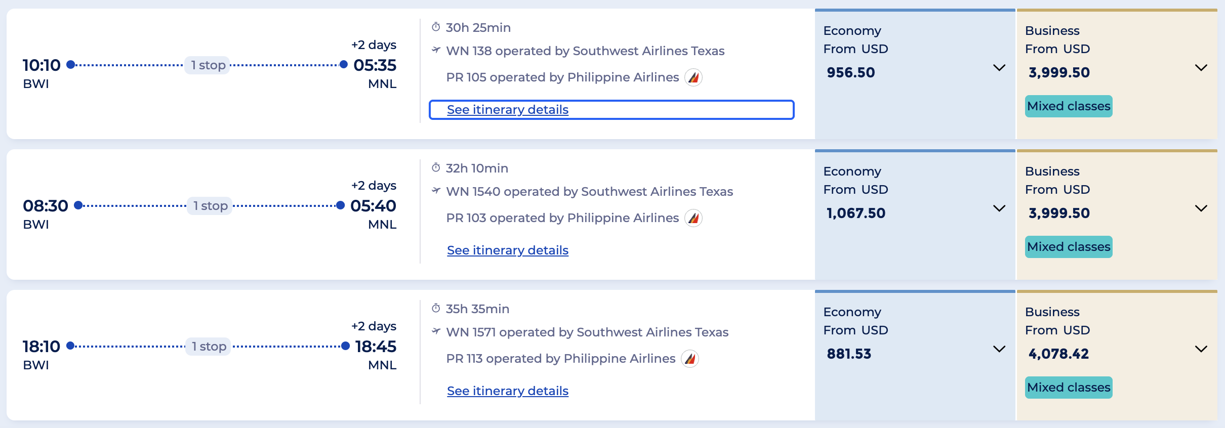 Screenshot 2025 11 05 at 11.21.30 AM Philippine Airlines Southwest