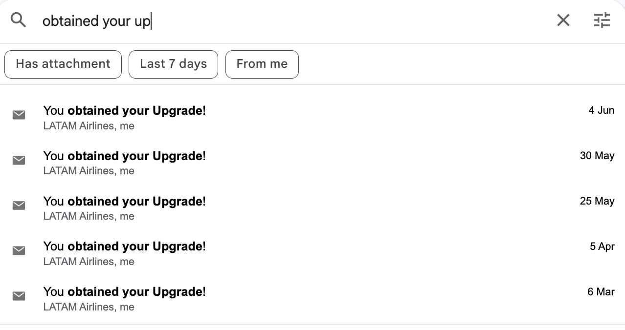 LATAM upgrade screenshot
