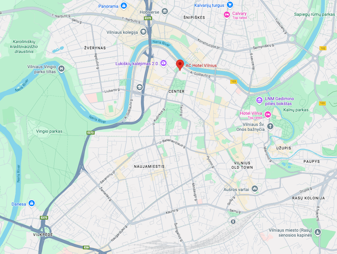 AC Hotel Vilnius map