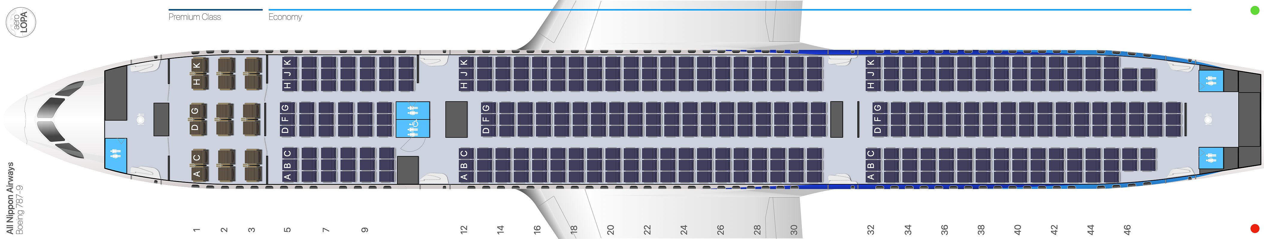 ANA B787 9 seat map 18 business ANA B787 9 seat map 18 business