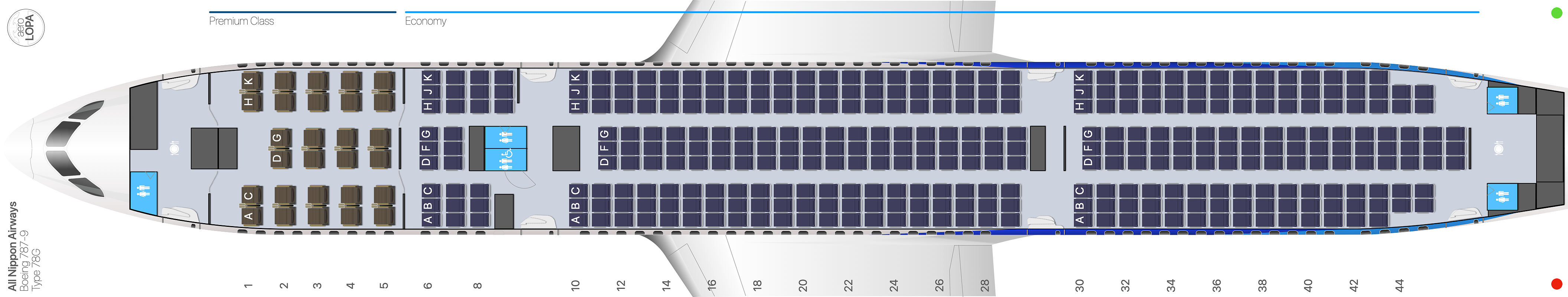 ANA B787 9 seat map 28 business ANA B787 9 seat map 28 business