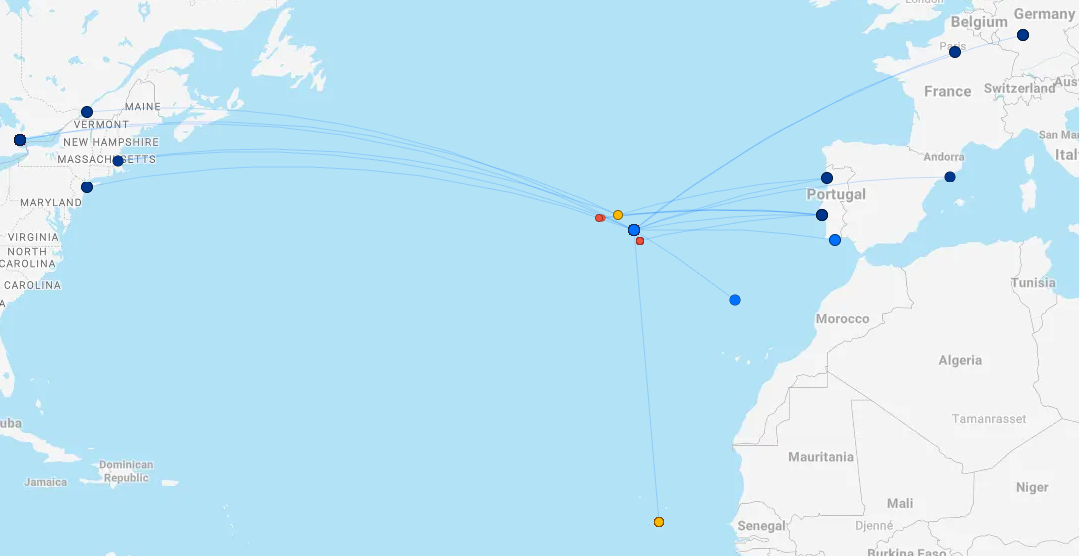 Azores Airines Route Map