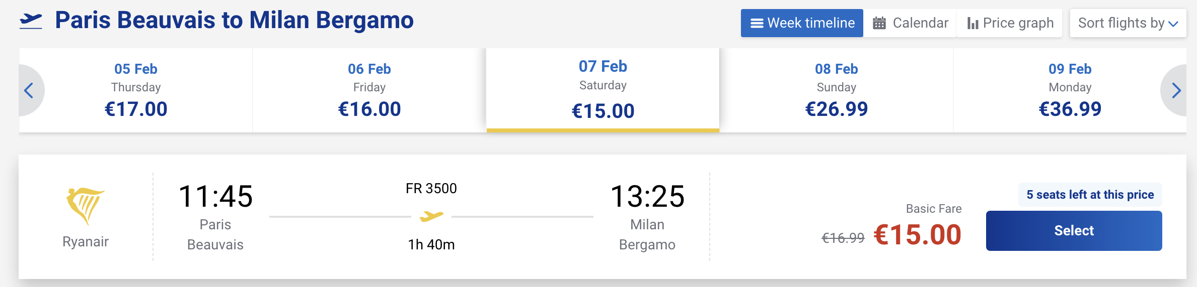 BVA to BGY Ryanair BVA to BGY Ryanair