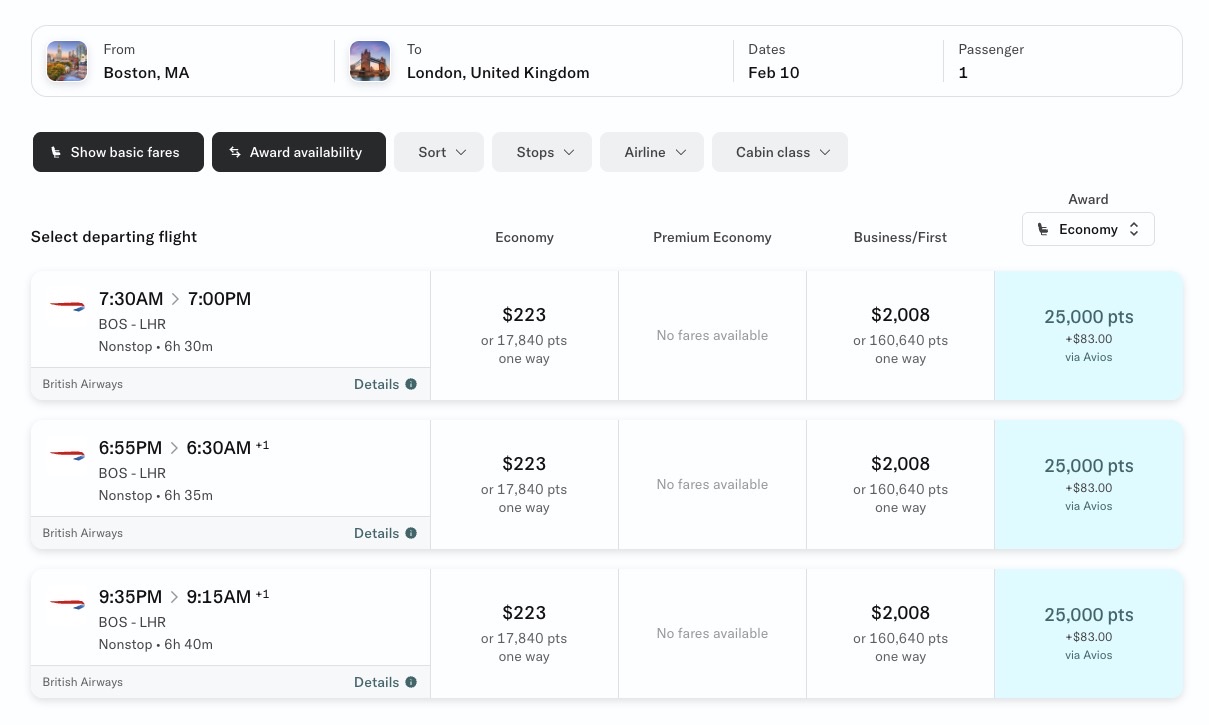 Bilt Travel Portal cash award price Bilt Travel Portal cash award price