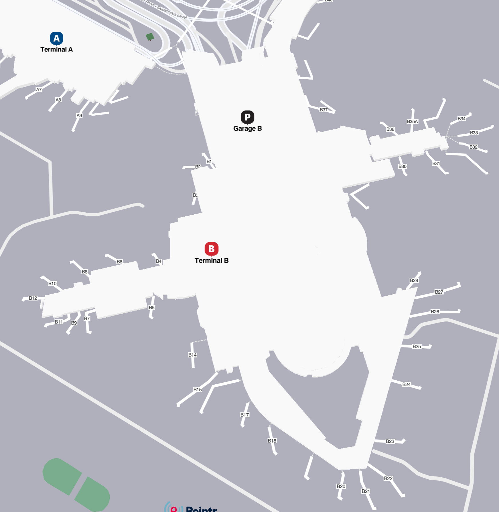 Boston Logan International Airport Terminal B Gates B1 to B28 Boston Logan International Airport Terminal B Departures