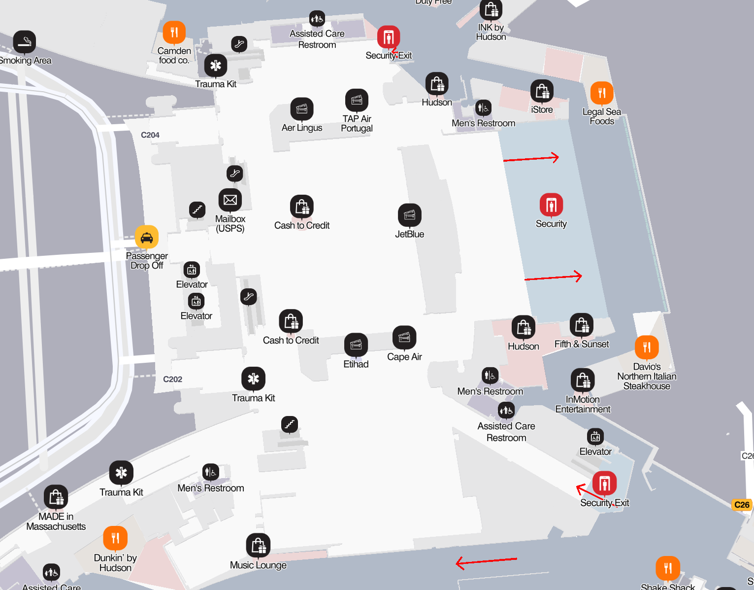 BOS Terminal C Departures Boston Logan International Airport Terminal C Checkin