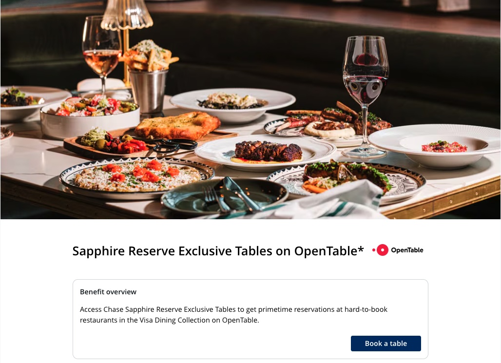 Screenshot of Sapphire Reserve Exclusive Tables