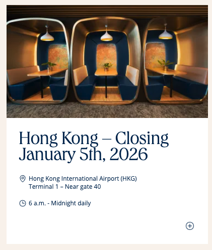 Chase Sapphire Lounge HKG closing message Chase Sapphire Lounge HKG closing message